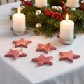 Decoração de estrelas de madeira Decoração de Natal estrelas rosa brilho Ø5cm 8 un | Floristik24.pt
