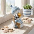 Decoração náutica de mesa com gaivota, nas cores azul, branca e prateada, 11 cm de altura. | Floristik24.pt
