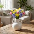 Vaso de cerâmica vaso branco com 2 alças de cerâmica Ø7cm Alt.11,5cm | Floristik24.pt