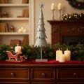 Árvore de Natal decorativa com estrela e suporte, enfeite festivo para mesa, 74 cm | Floristik24.pt