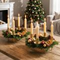 Anel de vela haste velas castiçal dourado Ø23cm A11cm 2uds | Floristik24.pt