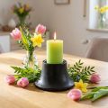 Castiçal preto castiçal de cerâmica Ø12,5cm Alt.7cm | Floristik24.pt
