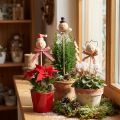 Plugue decorativo para boneco de neve plugue de flores madeira natural 5 cm 9 unidades | Floristik24.pt