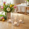Lanterna de vidro porta-velas transparente Ø9,5cm Alt.9cm 6 unidades | Floristik24.pt