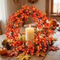 Coroa decorativa de frutos silvestres, vermelhos e laranjas, artificiais, Ø30cm | Floristik24.pt