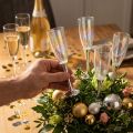Decoração de véspera de ano novo copo de champanhe plugue prata 7,5cm L27cm 12 peças | Floristik24.pt