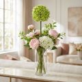 Cebola ornamental Allium, flor de seda, bola artificial verde alho-poró Ø20cm C72cm | Floristik24.pt