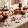 Arranjo decorativo de madeira com folhas de outono para mesa, nas cores roxo, rosa e verde, 4 cm, 72 peças. | Floristik24.pt