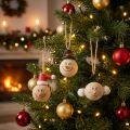 Cabide de decoração de madeira para boneco de neve Natal Natural 5cm 12 unidades | Floristik24.pt