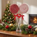 Decoração de Natal Pirulito de Espuma Vermelho Branco Alt.36cm 2 unidades | Floristik24.pt