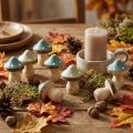 Mini cogumelos decorativos de madeira, cogumelos muscaria, verdes, Ø2,5cm, 24 peças | Floristik24.pt