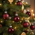 Bolas de vidro Natal em mistura Bordeaux Ø3cm 22 un | Floristik24.pt