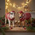 Decoração de vaca de Natal vaca com chapéu branco marrom C15,5cm 2 peças | Floristik24.pt