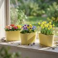 Vaso decorativo oval amarelo para plantas, plástico, 20×10×11cm, 3 unidades | Floristik24.pt