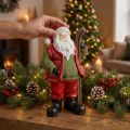 Figura de decoração de Papai Noel com esqui pintado 14×10,5×24,5cm | Floristik24.pt