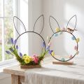 Anel de decoração de coelho Metal Madeira Natural Preto Ø20cm 2 unidades | Floristik24.pt