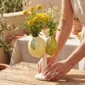 Vaso de cerâmica com decoração de limão, decoração de mesa mediterrânea H22cm | Floristik24.pt