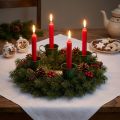 Porta-velas cônico porta-velas verde escuro H6cm 6 peças | Floristik24.pt