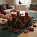 Estrelas decorativas flocadas decoração dispersa Borgonha Castanho Ø4/5cm 40 peças | Floristik24.pt