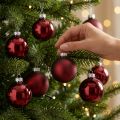 Bola de Natal em vidro Ø6cm Bordeaux 24 un | Floristik24.pt