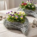 Vaso decorativo em formato de coração com trepadeira, branco, ideia criativa para plantio em casa e para presentear, feito de filme plástico, conjunto com 4 unidades, 15 cm x 23 cm x 5 cm | Floristik24.pt