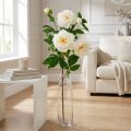 Flor de seda peônia artificial creme branco 135cm | Floristik24.pt