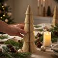 Árvore de Natal de Papel Pequena Creme Dourado Alt.30cm | Floristik24.pt