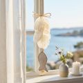 Cabide de decoração marítima Capiz concha com peixe branco 39cm | Floristik24.pt
