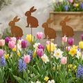 Estaca de jardim, coelho enferrujado, decoração de jardim, decoração de Páscoa, 11cm x 15cm, 4 peças | Floristik24.pt