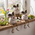 Banqueta decorativa de cerâmica com borda de coelho 6,5×7×9,5cm 3 un | Floristik24.pt