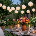 Corrente de lanterna solar LED 4,5m branca 10 lâmpadas | Floristik24.pt