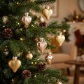 Decorações de Natal, enfeites para árvore de Natal, corações dourados, 3 cm, 24 peças | Floristik24.pt