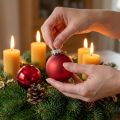 Bola de Natal Ø4cm vermelho brilhante/mate 24 un | Floristik24.pt