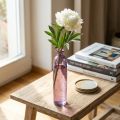 Vaso alto para flores, decoração com garrafa roxa, vidro, Ø6,5cm, A30cm | Floristik24.pt