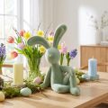 Estatueta decorativa de coelho, figura fofa para um ambiente primaveril em qualquer cômodo, 38 cm | Floristik24.pt