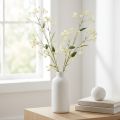 Ramo decorativo de flor de macieira artificial para dar um toque de cor à sala de estar, cor creme, 108 cm, 2 peças. | Floristik24.pt