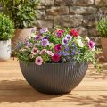 Vaso para plantas plástico antracite Ø40cm A18,5cm | Floristik24.pt