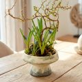 Tigela decorativa de cerâmica com base creme cinza verde Ø17cm 10cm | Floristik24.pt
