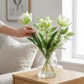 Flor artificial papagaio tulipa artificial tulipa verde branca 69cm | Floristik24.pt