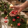 Decoração dispersa estrelas de Natal estrelas vermelhas de madeira Ø4cm 24 unidades | Floristik24.pt