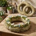 Coroas de palha, decoração de mesa, material natural, Ø 31-32 cm, conjunto de 5 | Floristik24.pt