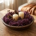 Lã de algodão Mulberry na cor beringela, material decorativo natural, flexível e versátil, 150g | Floristik24.pt
