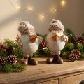 Figuras de Natal pássaro com chapéu bege 11,5x8x14cm 2 unidades | Floristik24.pt