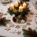 Decoração dispersa de estrelas de madeira de Natal brancas/naturais Ø4cm 72 un | Floristik24.pt