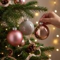 Bolas de Natal rosa cinza bolas de vidro Ø7,5cm 14 peças | Floristik24.pt