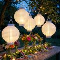 Lanterna LED com energia solar 20cm branca | Floristik24.pt
