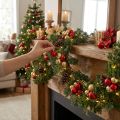 Guirlanda artificial de pinheiro de 160 cm, decoração de Natal, decoração de parede e janela, com aparência de cedro. | Floristik24.pt