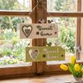 Decoração de janela, decoração para pendurar, placa de madeira "Sweet Home", 25 cm, 2 peças | Floristik24.pt