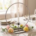 Anel decorativo castiçal de metal prateado shabby chic Ø32cm | Floristik24.pt