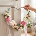 Anel de metal em formato de coração, decoração suspensa em metal, laço decorativo preto W32,5cm 4 peças | Floristik24.pt